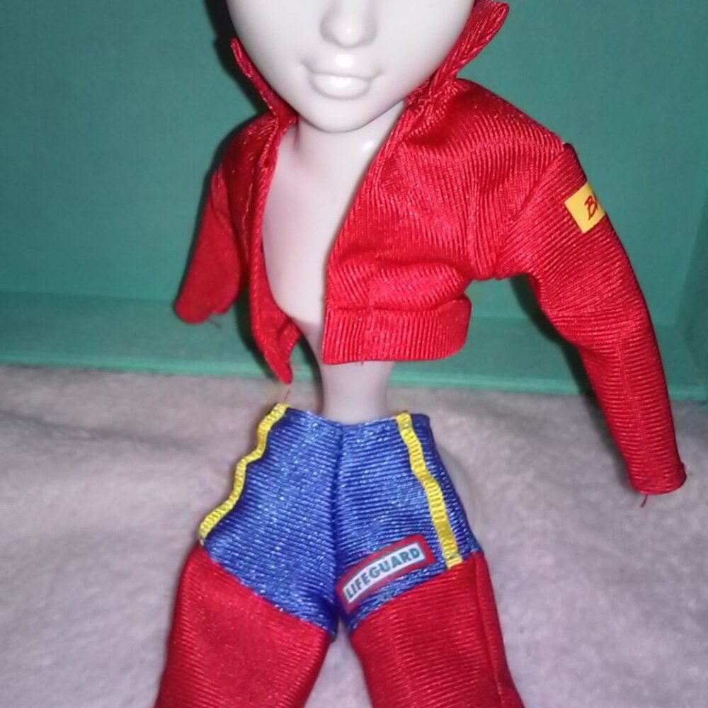 Barbie Doll Baywatch Lifeguard Red Jacket & shorts beach 90s